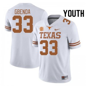 Youth Texas Longhorns #33 David Gbenda 2024-25 SEC Conference Jersey - White