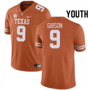 Youth University of Texas #9 Jerrick Gibson Official SEC Conference Jersey - Orange