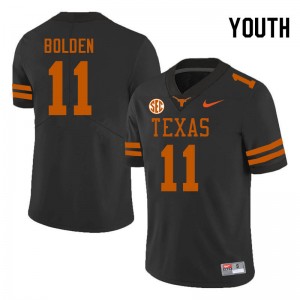 Youth Texas Longhorns #11 Silas Bolden University SEC Conference Jersey - Black