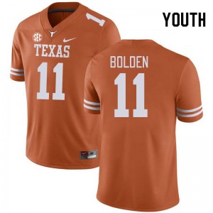 Youth Texas Longhorns #11 Silas Bolden Replica SEC Conference Jersey - Orange