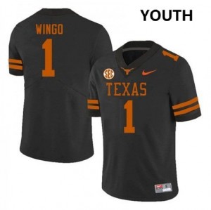 Youth University of Texas #1 Ryan Wingo Game Football Jersey - Black