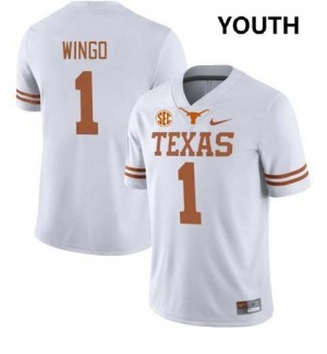 Youth Texas Longhorns #1 Ryan Wingo High School Football Jersey - White
