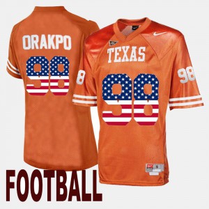 Men's US Flag Fashion #98 Longhorns Brian Orakpo college Jersey - Orange