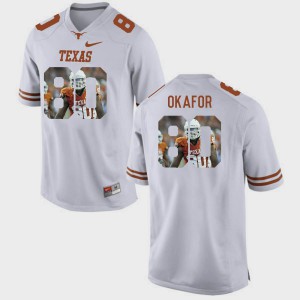 Men Pictorial Fashion University of Texas #80 Alex Okafor college Jersey - White