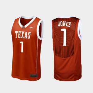 Men's #1 UT Basketball Replica Andrew Jones college Jersey - Burnt Orange