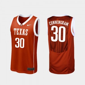 Men UT Basketball #30 Replica Brock Cunningham college Jersey - Burnt Orange