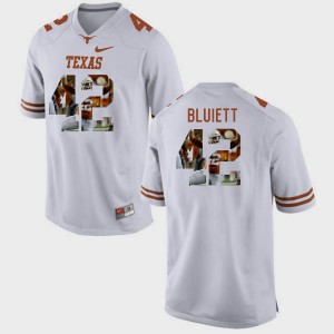 Men's Pictorial Fashion #42 UT Caleb Bluiett college Jersey - White