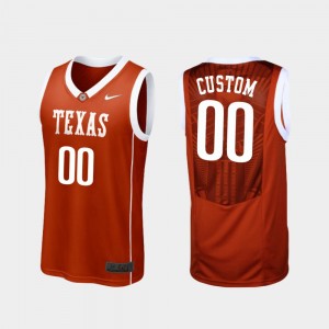 Mens Basketball #00 Replica Texas Longhorns college Customized Jersey - Burnt Orange