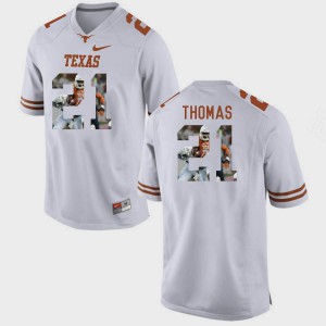 Mens #21 Pictorial Fashion Longhorns Duke Thomas college Jersey - White