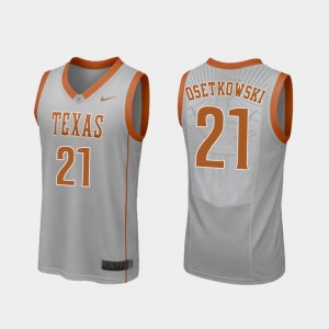 Men #21 Basketball University of Texas Replica Dylan Osetkowski college Jersey - Gray
