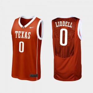Men #0 Replica Longhorns Basketball Gerald Liddell college Jersey - Burnt Orange
