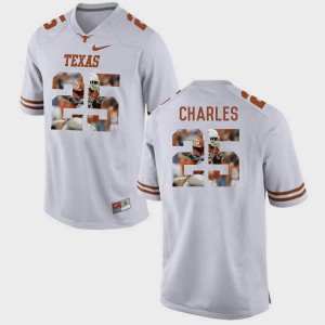 Men Pictorial Fashion #25 Texas Longhorns Jamaal Charles college Jersey - White