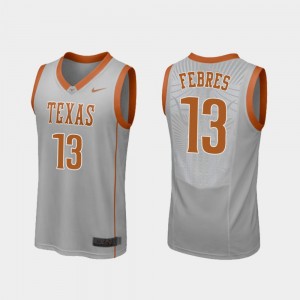 Men's UT #13 Basketball Replica Jase Febres college Jersey - White