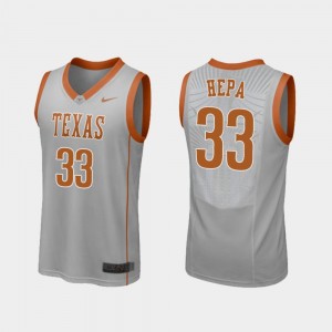 Men's Basketball Replica Longhorns #33 Kamaka Hepa college Jersey - Gray