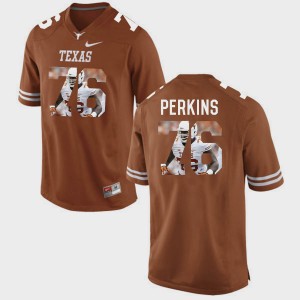 Mens #76 Texas Longhorns Pictorial Fashion Kent Perkins college Jersey - Brunt Orange