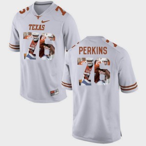 Men #76 UT Pictorial Fashion Kent Perkins college Jersey - White