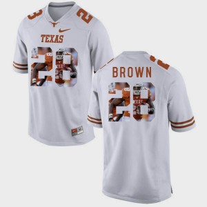 Men UT #28 Pictorial Fashion Malcolm Brown college Jersey - White