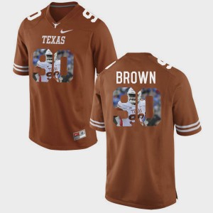 Mens University of Texas #90 Pictorial Fashion Malcom Brown college Jersey - Brunt Orange