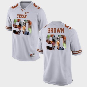 Men #90 Malcom Brown college Jersey - White Pictorial Fashion Texas Longhorns