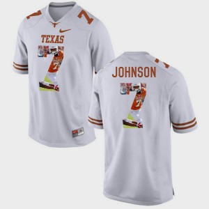 Men Pictorial Fashion #7 University of Texas Marcus Johnson college Jersey - White