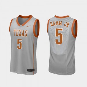 Men's Basketball #5 Longhorns Replica Royce Hamm Jr college Jersey - Gray