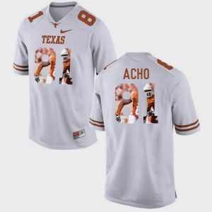 Men #81 UT Pictorial Fashion Sam Acho college Jersey - White