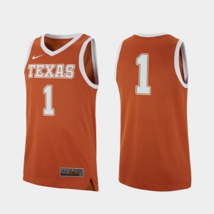 Men #1 Basketball UT Replica college Jersey - Texas Orange