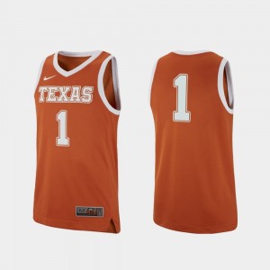 Men UT Replica Basketball #1 college Jersey - Texas Orange