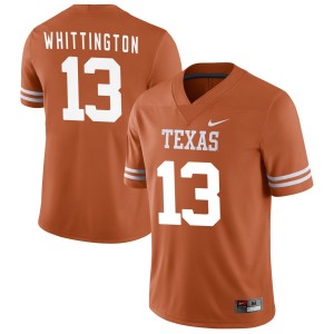 Men University of Texas #13 Jordan Whittington Nike NIL College Jersey - Texas Orange