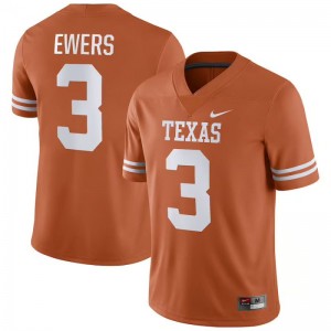 Mens Texas Longhorns #3 Quinn Ewers Nike NIL College Jersey - Texas Orange
