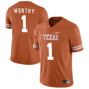 Mens University of Texas #1 Xavier Worthy Nike NIL College Jersey - Texas Orange