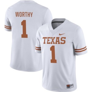 Men Longhorns #1 Xavier Worthy Nike NIL College Jersey - White