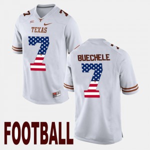 Men #7 UT US Flag Fashion Shane Buechele college Jersey - White