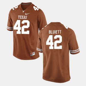 Men's #42 Football Texas Longhorns Caleb Bluiett college Jersey - Burnt Orange