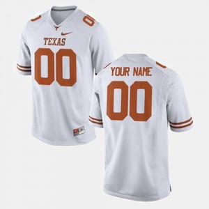 Men's #00 college Custom Jerseys - White Football Texas Longhorns