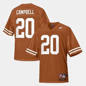 Kids Football Longhorns #20 Earl Campbell college Jersey - Orange