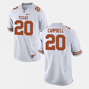 Mens #20 UT Football Earl Campbell college Jersey - White