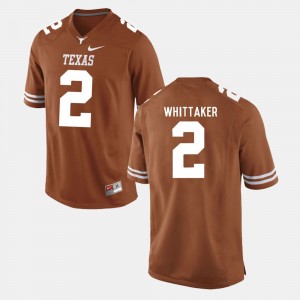 Men's Longhorns #2 Football Fozzy Whittaker college Jersey - Burnt Orange