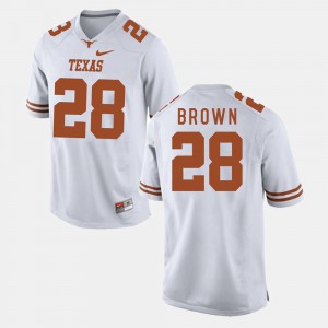 Men's University of Texas Football #28 Malcolm Brown college Jersey - White