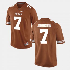 Mens Football #7 University of Texas Marcus Johnson college Jersey - Burnt Orange