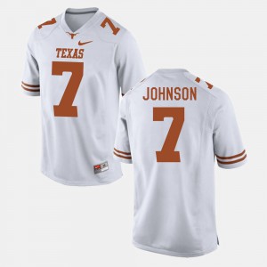 Men University of Texas #7 Football Marcus Johnson college Jersey - White