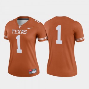 Womens #1 Football UT Legend college Jersey - Texas Orange