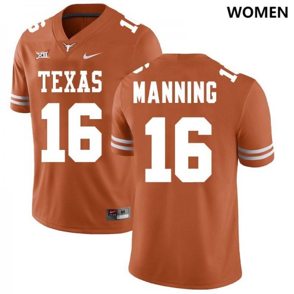 Womens Texas Longhorns 16 Arch Manning Limited College Jersey Texas Orange