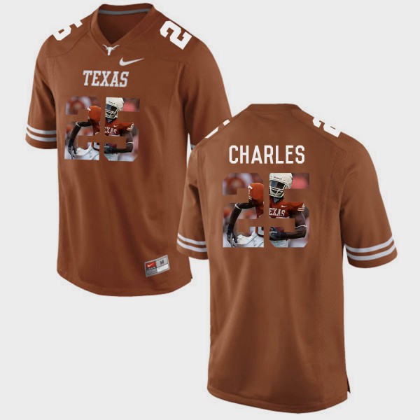 Men Pictorial Fashion 25 Texas Longhorns Jamaal Charles college Jersey Brunt Orange